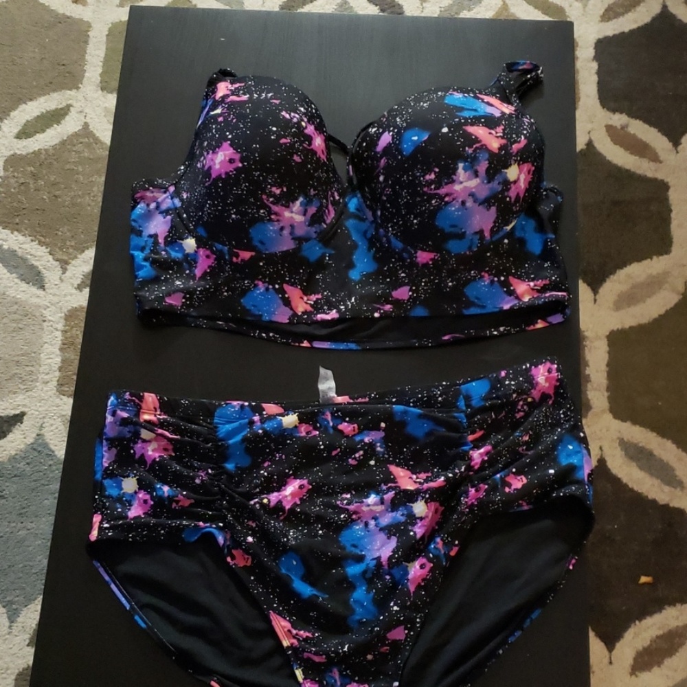 Galaxy Print Strapped Bikini